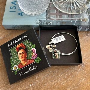 Alex and Ani Frida Kahlo Silver and Multicolor Charm Bracelet